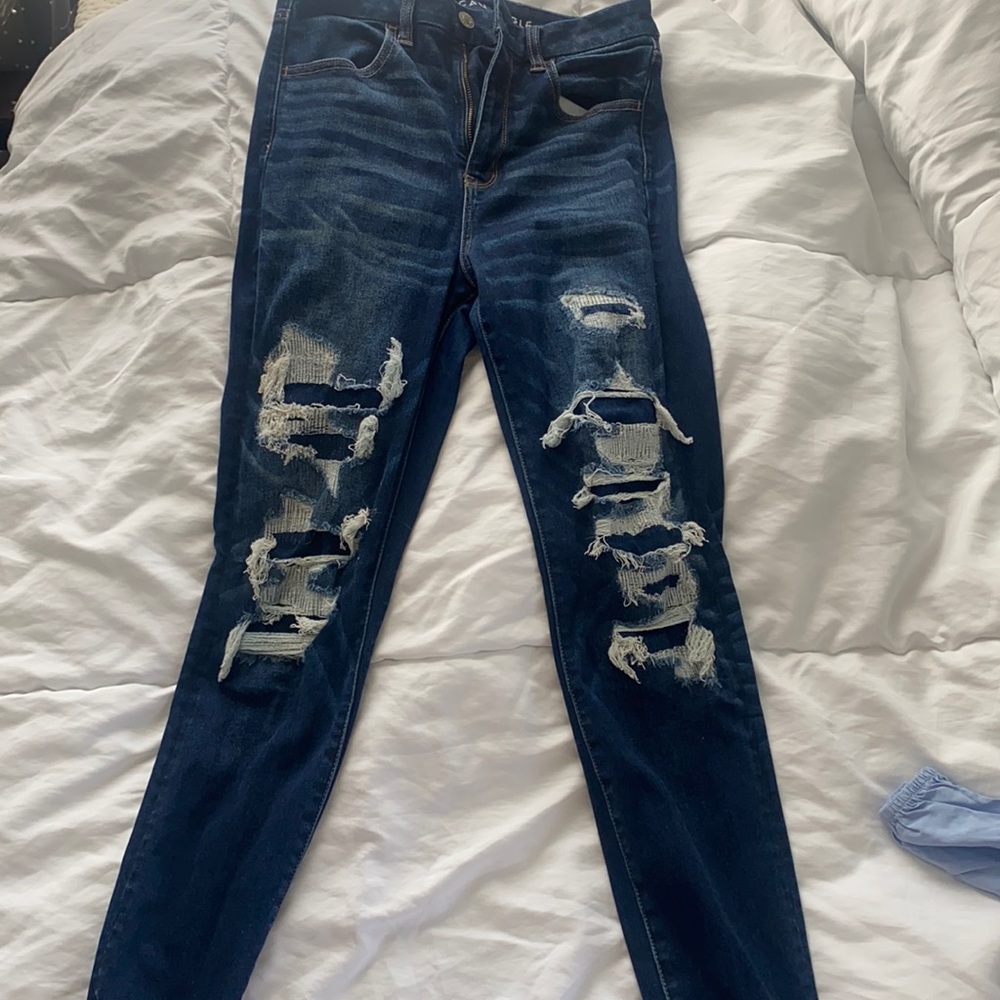 American Eagle Patched Ripped Jeans